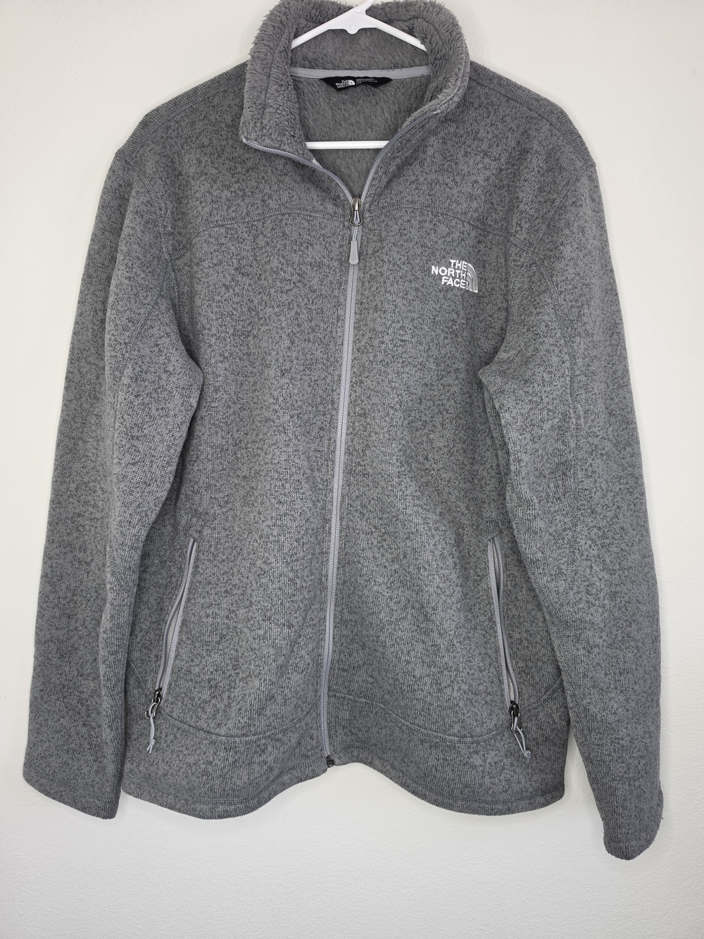 The North Face Men's Large Gray Full-Zip Fleece Jacket.
